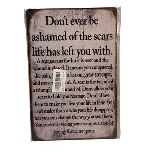 Nostalgic Ashamed of The Scars Media Golden Era Pin Up Art Tin 12"x 8" Sign New